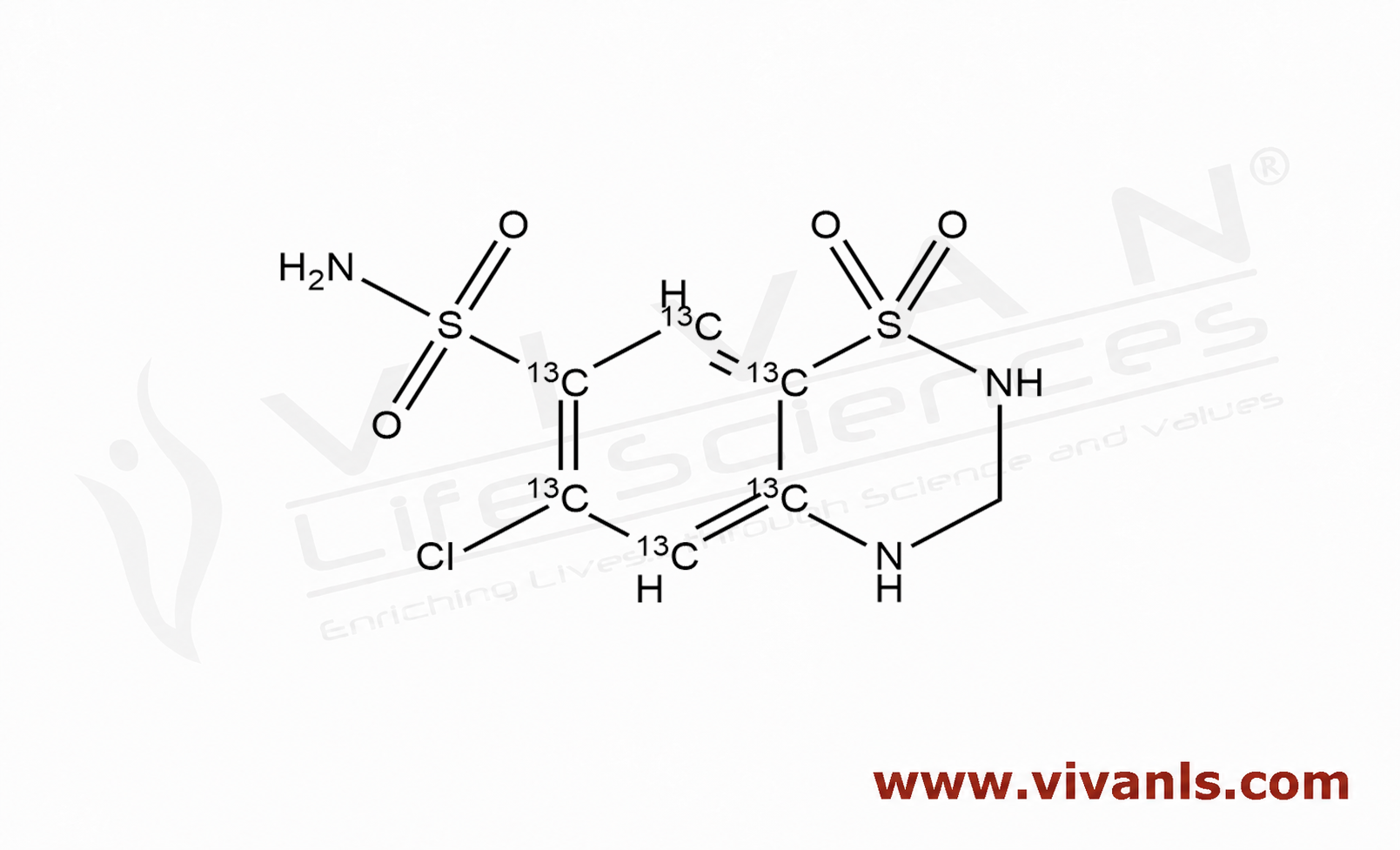 Stable Isotope Labeled Compounds-Hydrochlorothiazide 13C6-1784718139.png